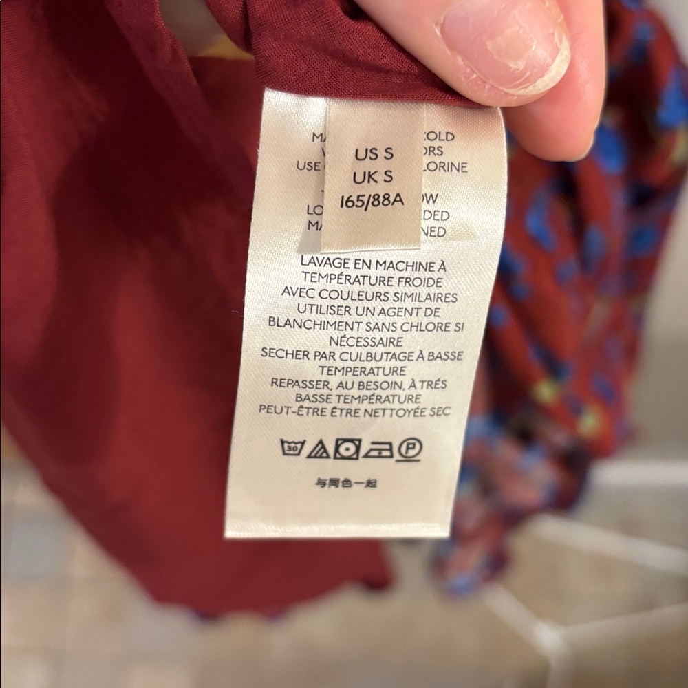 Free People Floral Button-Front Burgundy Mini Dress - Picture 10 of 11